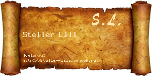 Steller Lili névjegykártya